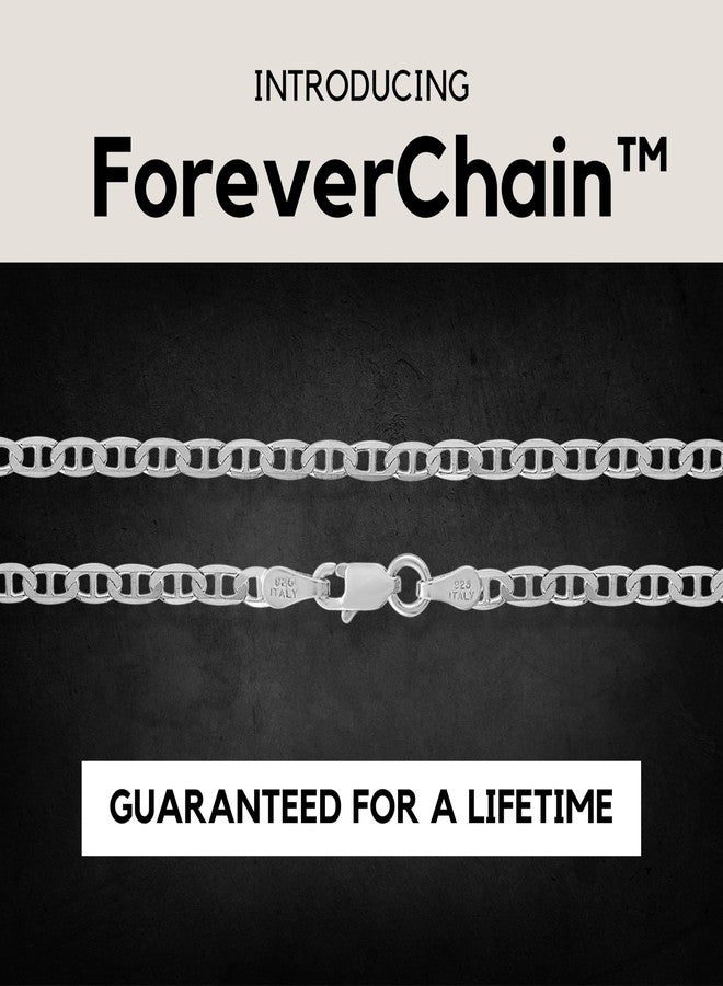 KISPER Silver Chain for Men Women - 925 Sterling Silver Italian Figaro Mariner Curb Chain Necklace for Men - Made in Italy - Image 3